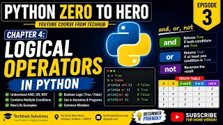 Python Zero to Hero Chapter 4 Logical Operators in Python Python Tutorial for Beginners