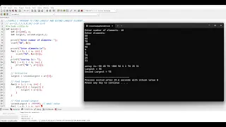 SIMPLE C PROGRAM TO FIND LARGEST AND SECOND LARGEST ELEMENT IN ARRAY