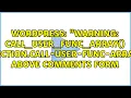 Wordpress Warning call - user