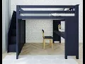 Full Size Loft Bed with Desk and Staircase - Bunk Beds Canada
