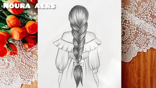 رسم سهل رسم بنات تعليم رسم بنت كيوت ترتدي فستان خطوة بخطوة سهل جدا تعليم الرسم رسم 