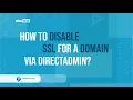 How to Disable SSL for a Domain via DirectAdmin MilesWeb