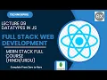 Lecture09 Mastering Full Stack Web Development Datatypes in JS 2025