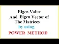 power method for eigenvalues and eigenvectors examples part