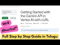 Getting Started with Gemini API in Vertex AI using cURL 2025 Full Lab Guide in Telugu