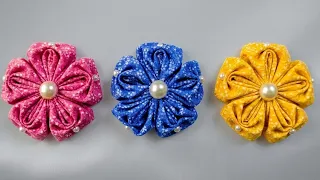 Como Fazer Uma Flor Perolada de Tecido Tricoline / Rápida e Lucrativa