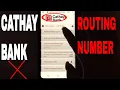 What Is Cathay Bank Routing Number