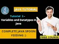 JAVA Tutorial 3 - Variables and DataTypes