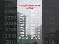 Your age if your born in 2004