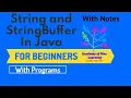 Details of String and StringBuffer Classes in Java String Manipulation Practical Programs