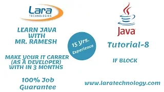 Tutorial-8 IF Block Java Tutorial for Beginners Lara Technology