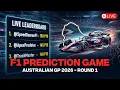F1 Prediction Game - Live Leaderboard 2026 Australian Grand Prix