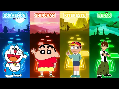 Download MP3 Doraemon vs Shinchan vs Kiteretsu vs Ben 10 (Hindi Theme Songs) - Tiles Hop EDM Rush