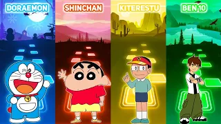 doraemon vs shinchan vs kiteretsu vs ben 10 hindi theme songs tiles hop edm rush