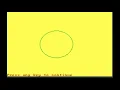 Write a program in Qbasic to draw two overlapping circle on the screen