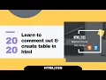 Beginner Course in Bangla Part-6 Table Comment in HTML How to create Tables Learn HTML CSS