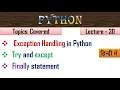 Exception Handling in Python Lecture 30