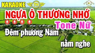 Ngựa Ô Thương Nhớ Karaoke Tone Nữ ( Am ) Nhạc Sống Sôi Động | Trọng Hiếu