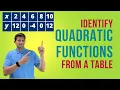 Identify a Quadratic Function from a Table