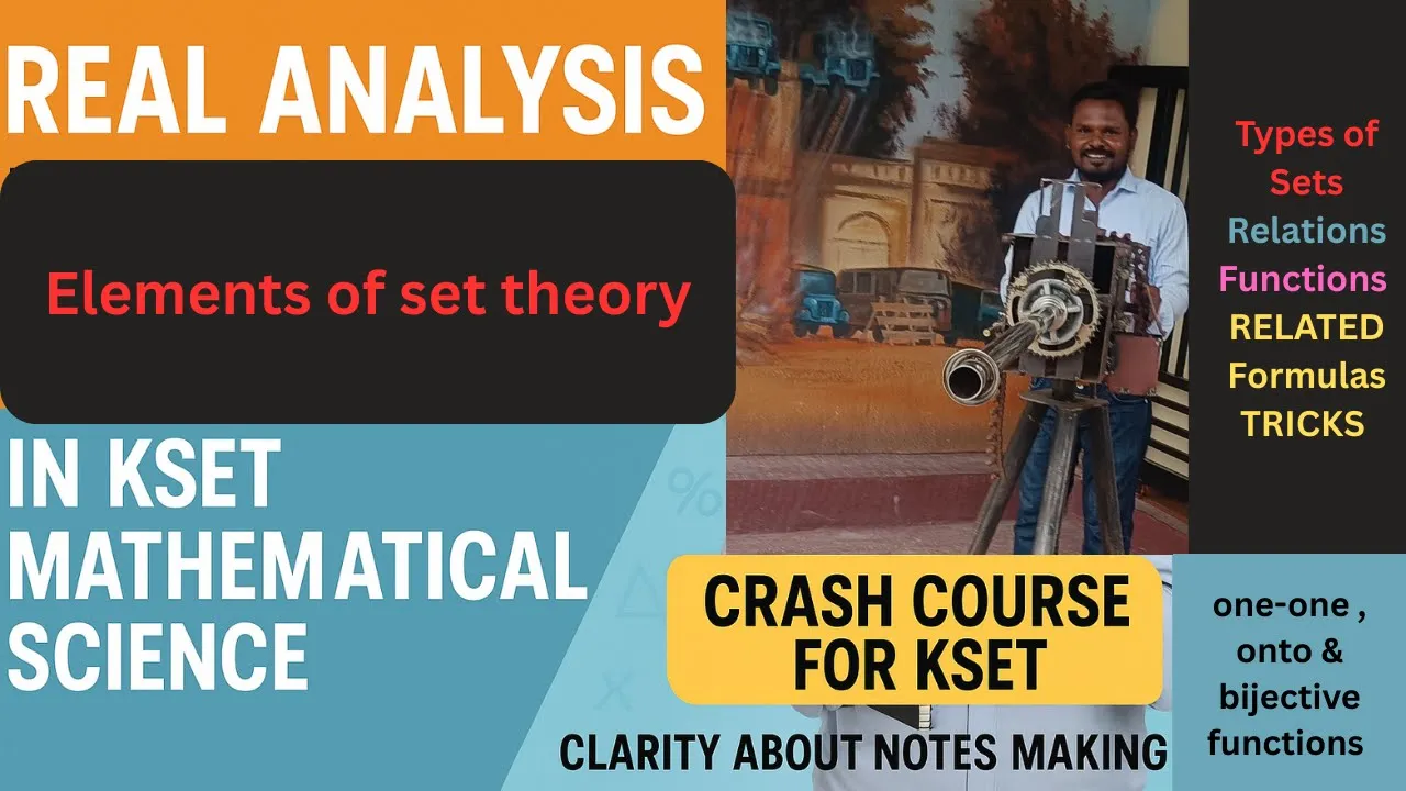 R2 Elements of set theory | Sets | Relation | Functions |Real Analysis |KSET Math |KSET Crash Course
