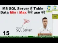 15 MS SQL Server Table Data Min Max use minimum in sql max in sql mini in sql