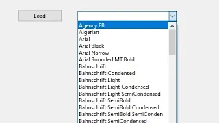 Fill ComboBox with list of Available Fonts in the System - VB Net