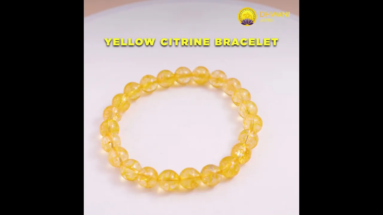 High Financial Status, Success in Job & Profession: Yellow Citrine Bracelet - Abhimantrit & Certified