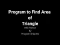 Program to Find Area Of Triangle Using Python