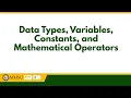 Arduino Tutorial - Data Types Variables Constants and Mathematical Operators