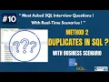 SQL Interview Question Explained Identify Duplicate Records Using CTE Window Functions