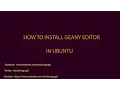 how to install geany editor on ubuntu