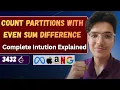 Count Partitions with Even Sum Difference LeetCode 3432 Leetcode POTD