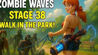 Zombie Waves - Stage 38 Voltgun Weapon Gameplay It Was a Walk in the Park