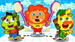 Pequeño Leon | Los niños no se quieren bañar | Dibujos animados | Video Para Niños