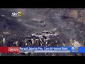 Pursuit Crash Sparks 5-Acre Brush Fire In Moreno Valley Burns Multiple Homes Vehicles
