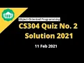 CS304 Object Oriented Programming Quiz 2 solution 2021 100 Correct VU Quiz Solution VU NET