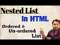 Nested List in html - Ordered and un-ordered list in hindi Part