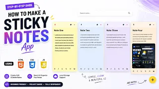 How To Build Strick Notes App Using HTML CSS and JavaScript