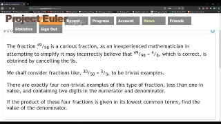 Project Euler 33 Digit canceling fractions Java Solution