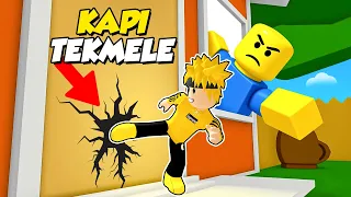 KOMŞU NOOB’UN KAPISINI TEKMELEDİM! 😱 - Roblox Kick the Door