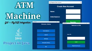 ATM Machine Simulation in Java GUI MySQL Integration