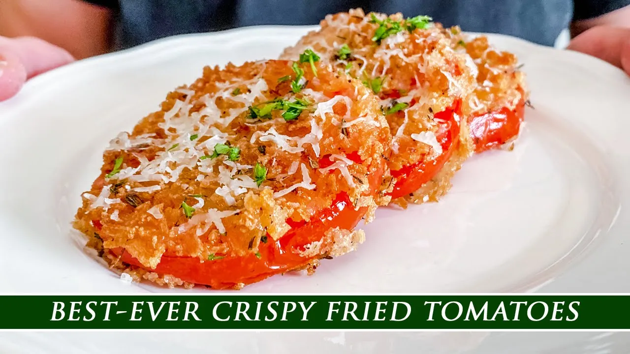 BEST-EVER Fried Tomatoes with Panko & Manchego Cheese