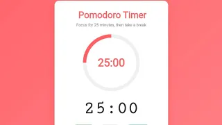 Pomodoro Timer using HTML CSS JavaScript Productivity App Project Tutorial