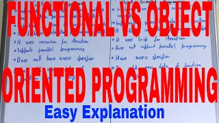 Functional vs Object Oriented Programming Difference between Functional and Object Oriented