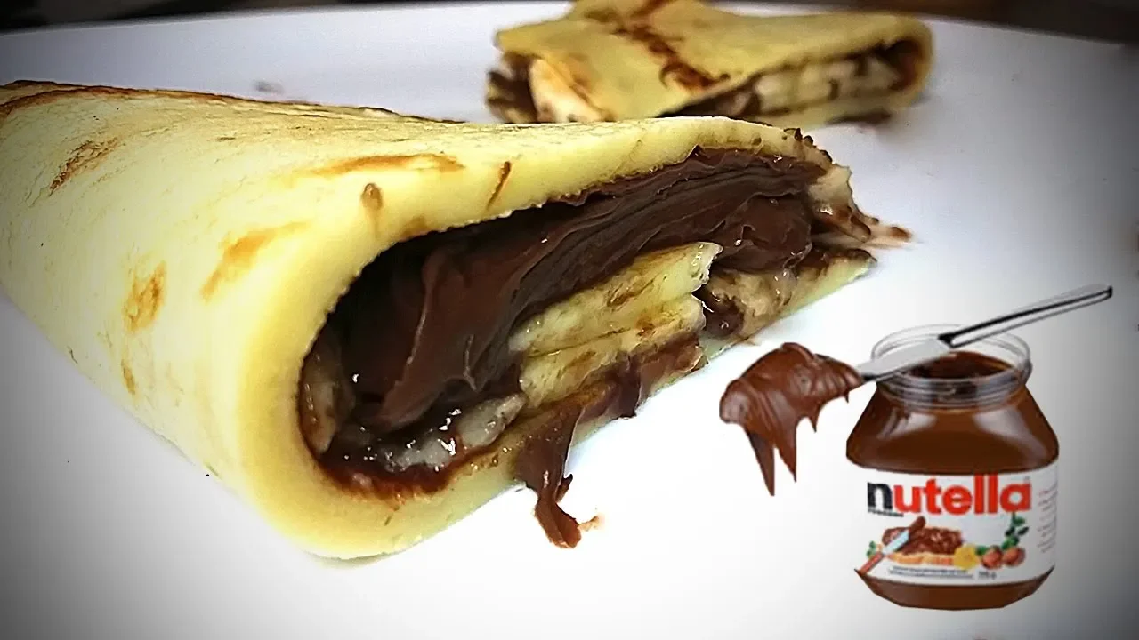 PANQUECA RECHEADA COM NUTELLA - PANQUECA AMERICANA