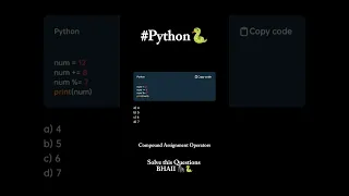 PYTHON Compound assignment operators