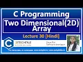 Two dimensional array in C 2D Array in C in Hindi How multi dimensional array works C Techpile