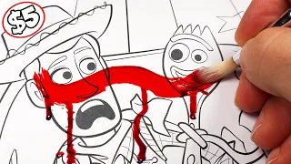 HORROR Artist Vs $5 DISNEY Toy Story Coloring Book ✍️