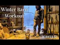 Training Alone in the Cold Ohio Homestead Barn Gym