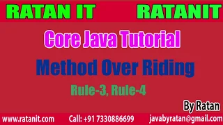 core java Tutorial Method Over riding Rule-3 Rule-4 By Ratan Sir